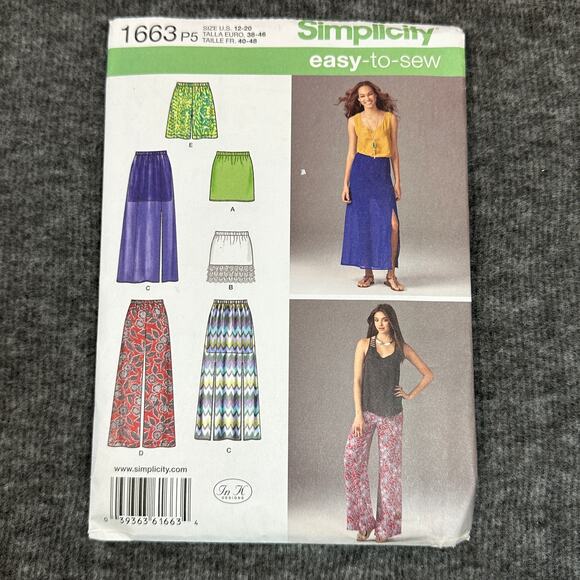 Simplicity Sewing Pattern 1663 Misses Skirt Pant and Shorts Size 12 to 20 - Picture 1 of 4